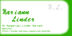 mariann linder business card